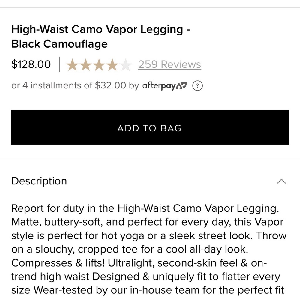 Alo Yoga High Waisted Camo Vapor Leggings - Picture 7 of 8